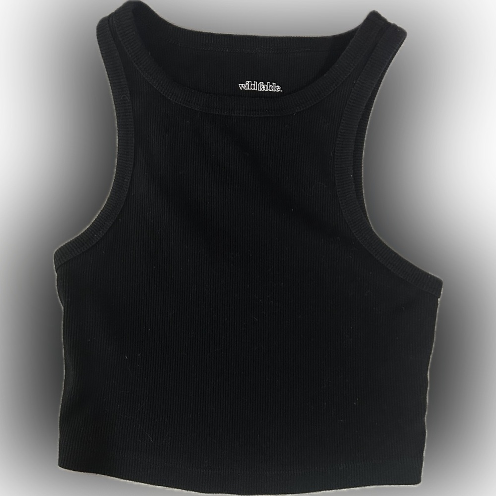 Wild Fable Black Cropped Tank Top